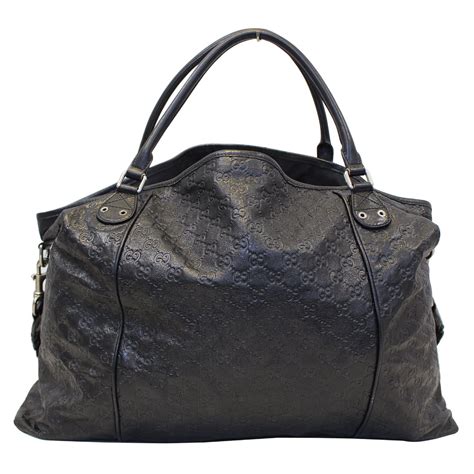 gucci black leather tote purse|gucci extra large tote bag.